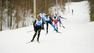 Лыжный марафон «Сияние Севера». Забег участников на дистанции 51 км. 7 апреля 2024 года, г. Ухта (Республика Коми).